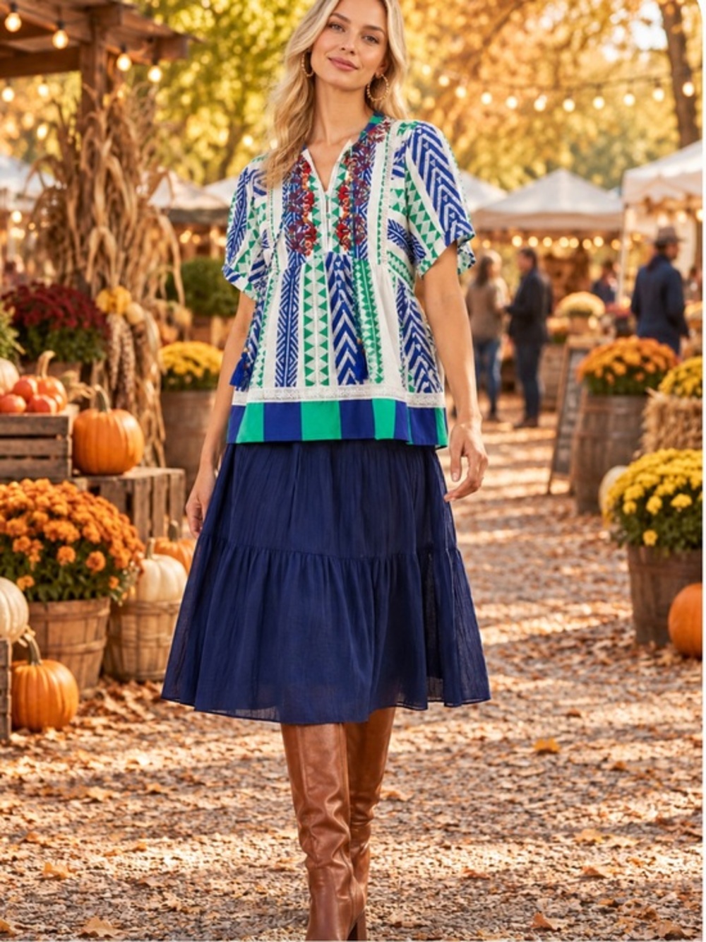 Anthropologie by Verb Embroidered boho Babydoll blouse top size S